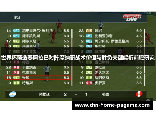 世界杯预选赛阿拉巴对阵摩纳哥战术价值与胜负关键解析前瞻研究